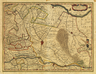 214249 Kaart van de provincie Utrecht met aangrenzend gebied; met weergave van wegen, watergangen, polders, steden; met ...